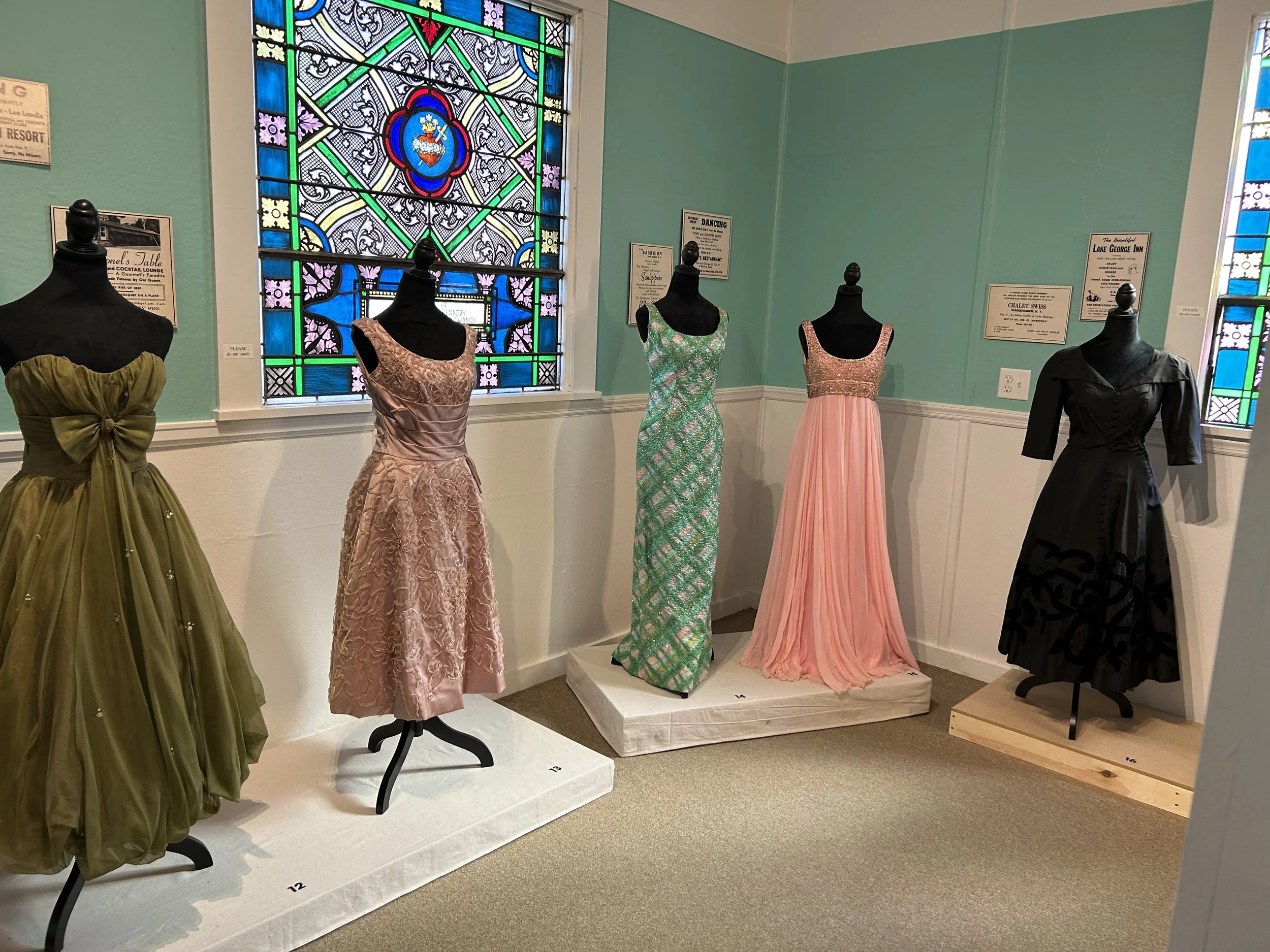 Bolton Museum exhibit of dresses from Patricia Bixby Hoopes.