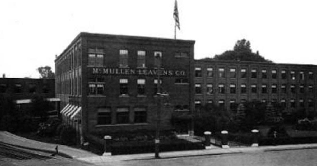 A vintage photo of the McMullen Building in Glens Falls that later became the Shirt Factory, home to over 70 artisans.