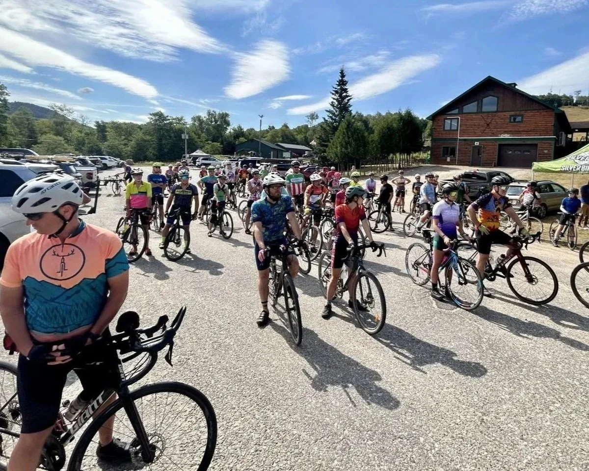 Bikers ready to ride in the Pat Stratton fundraiser in Saranac Lake.
