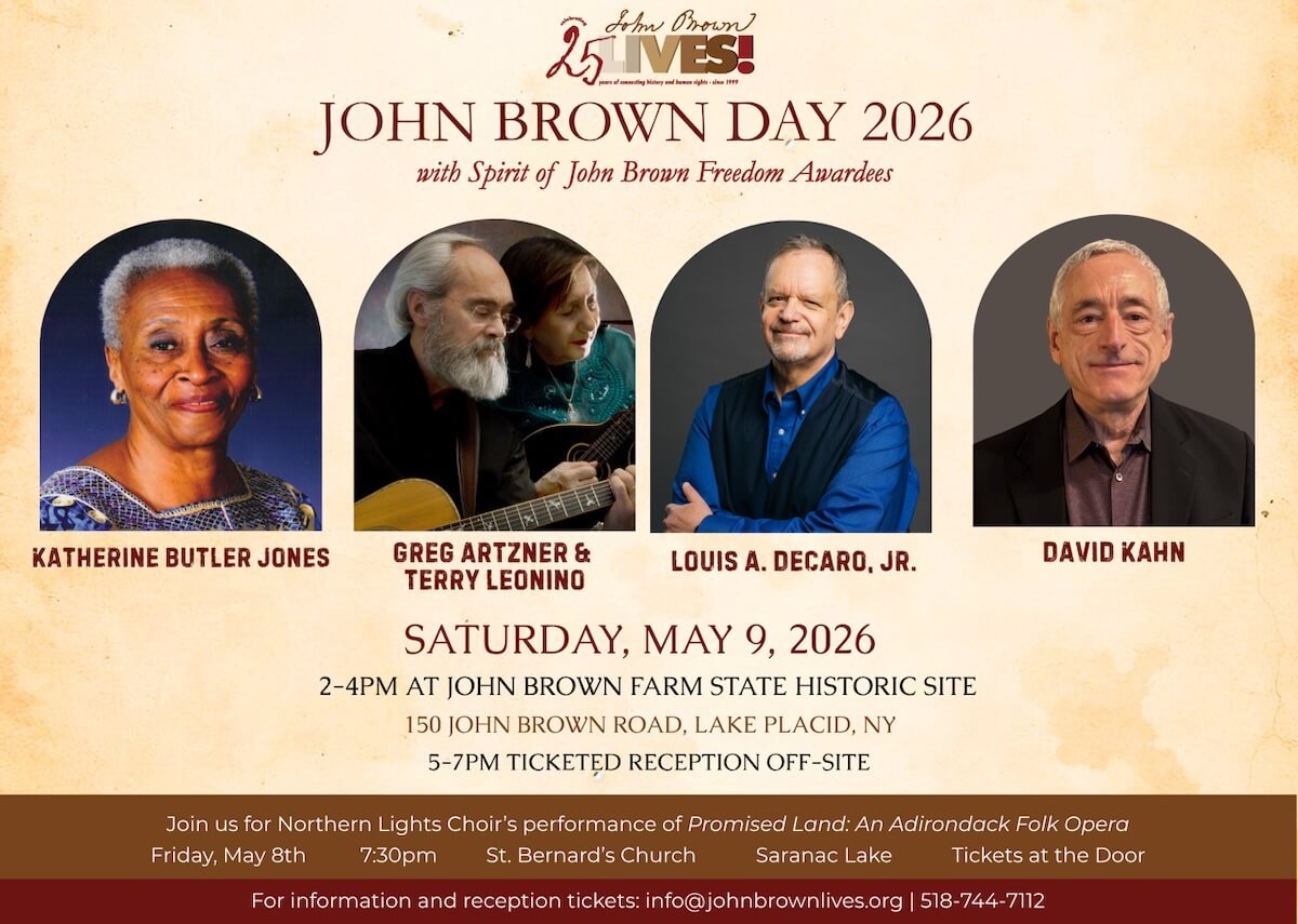 Speakers at the 2026 John Brown Day in Lake Placid.