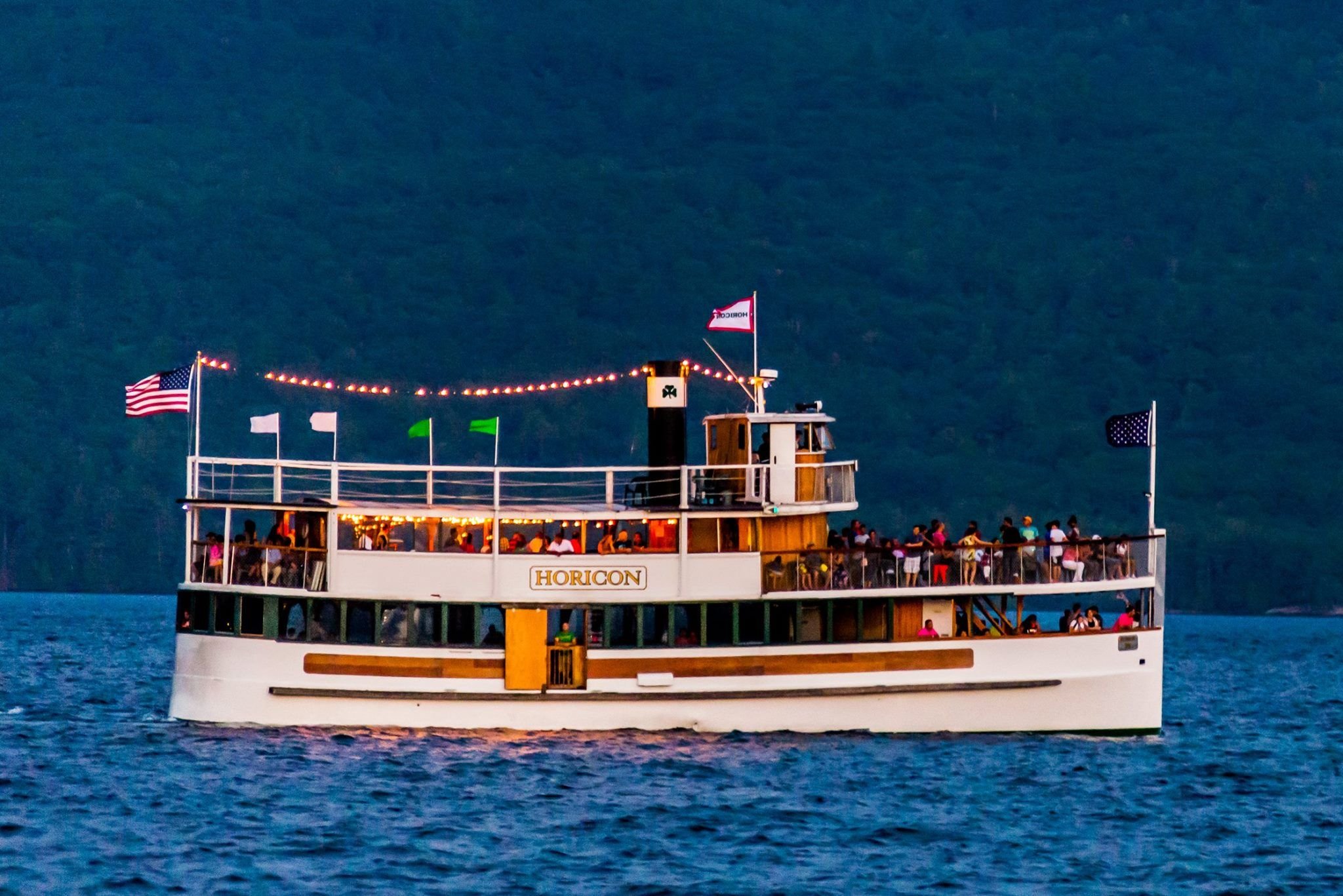 Evening cruise on the Horicon on Lake George.