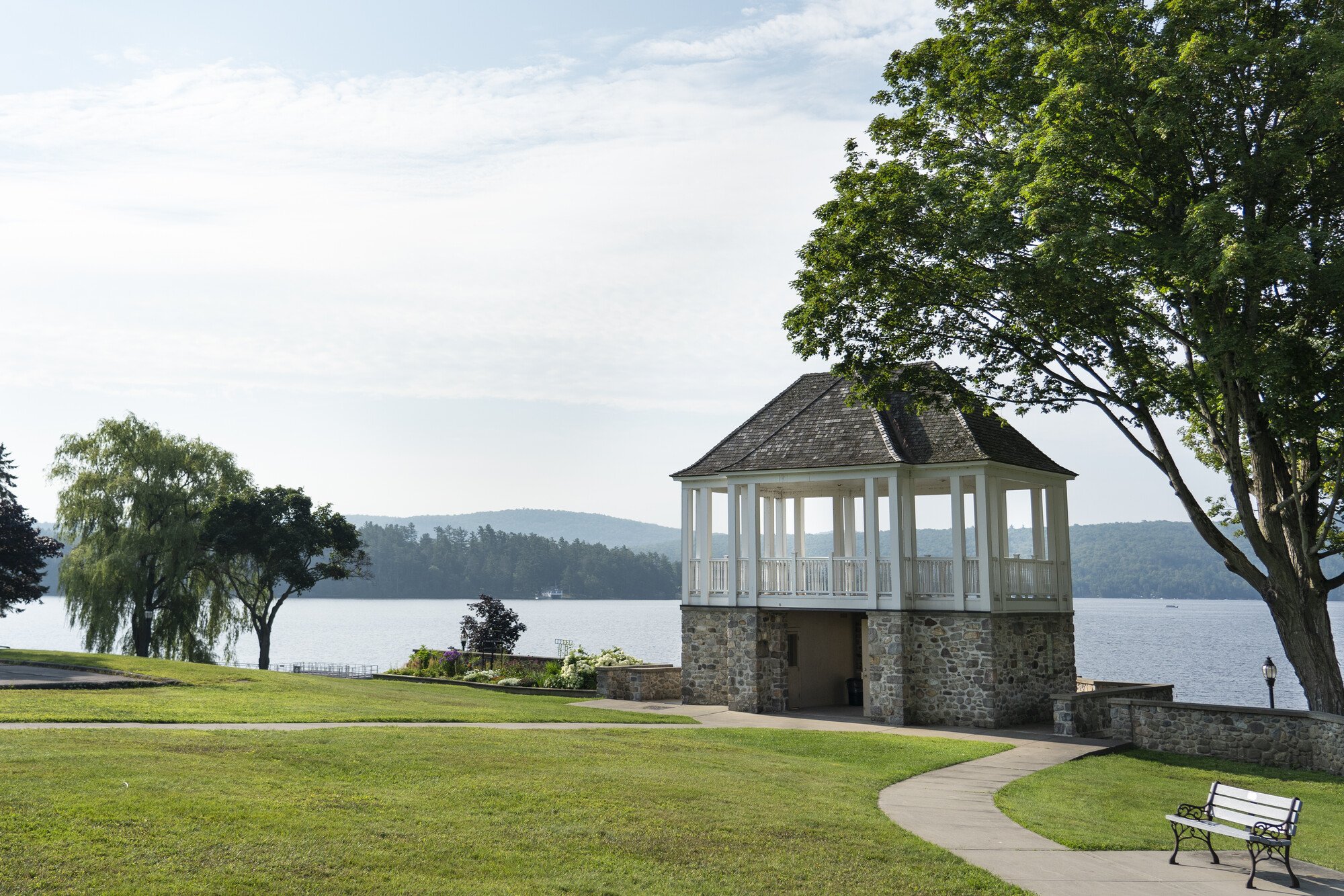 Town Park Gazebo overlooking Schroon Lake in the Adirondacks.