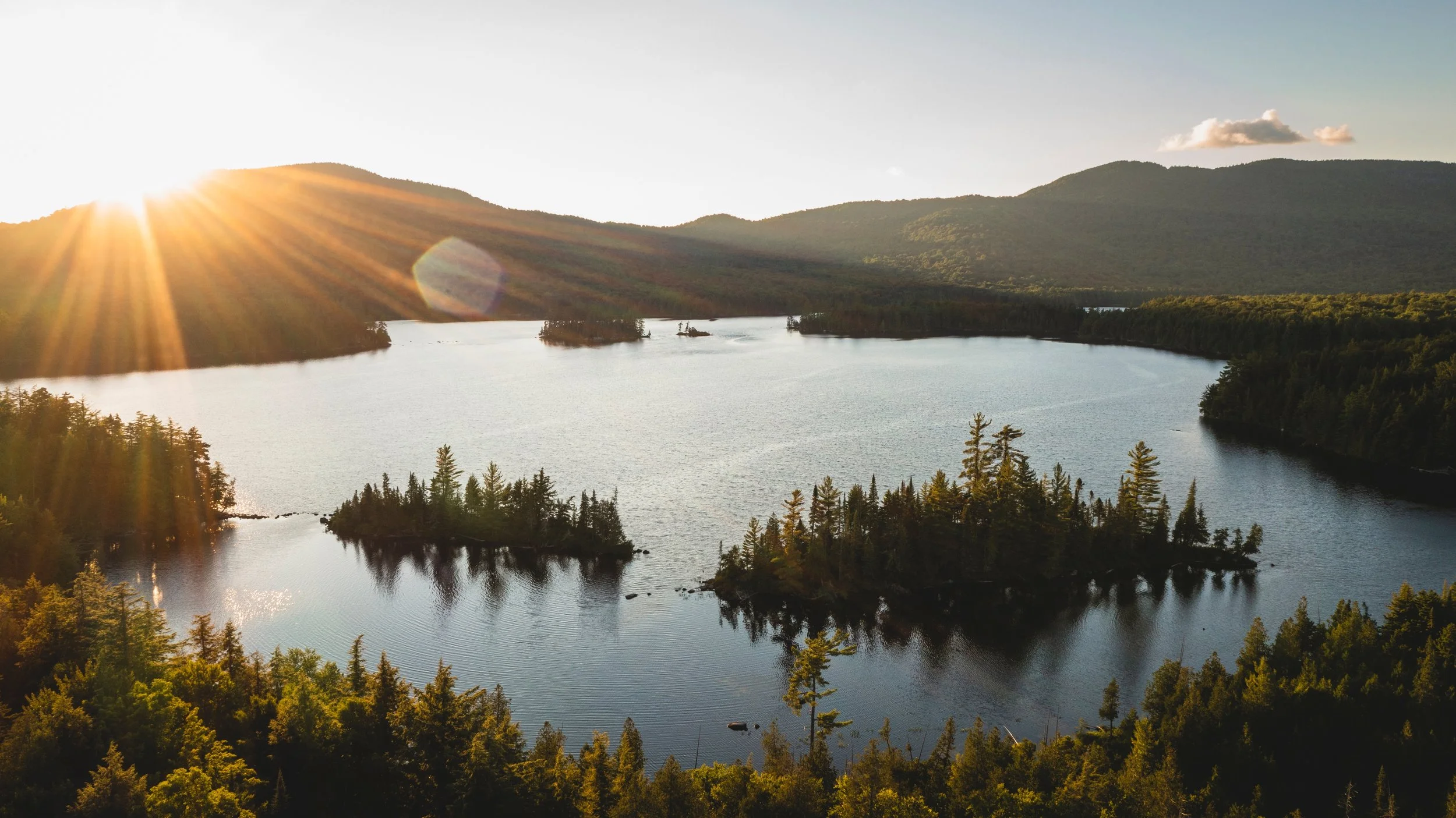 Sunrise on Blue Mountain Lake in the Adirondacks.