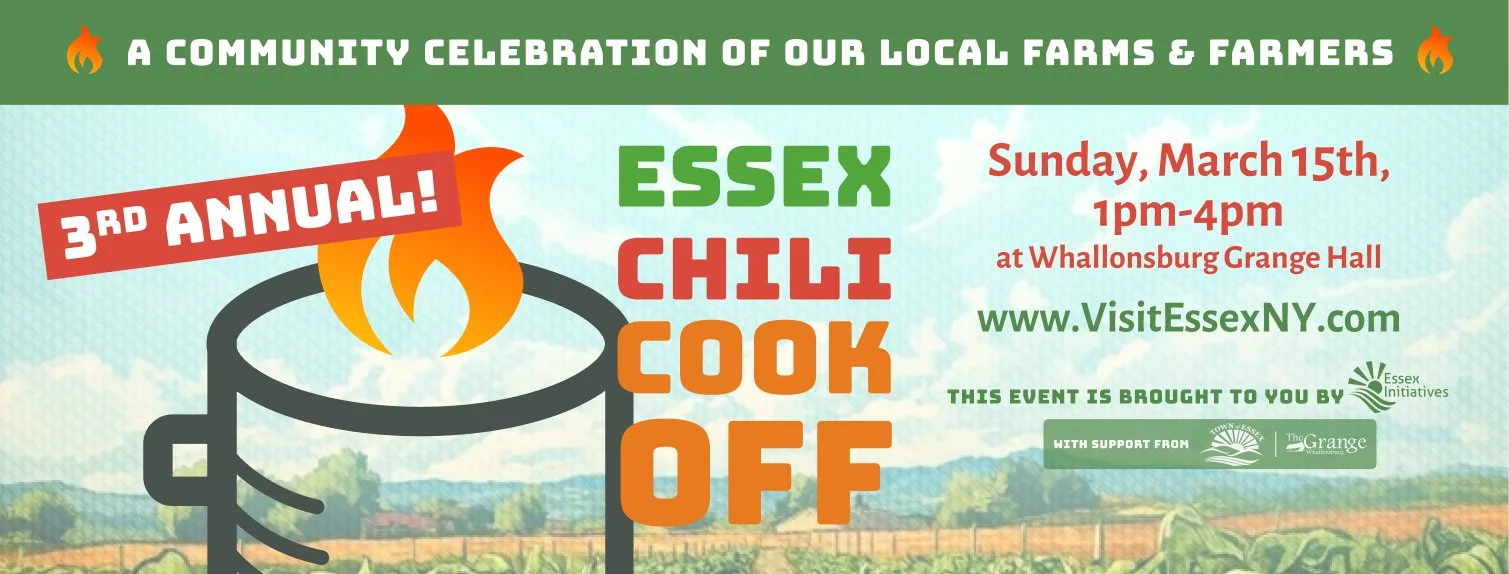 Flyer promoting the Essex Chili Cook-off on March 15, 2026