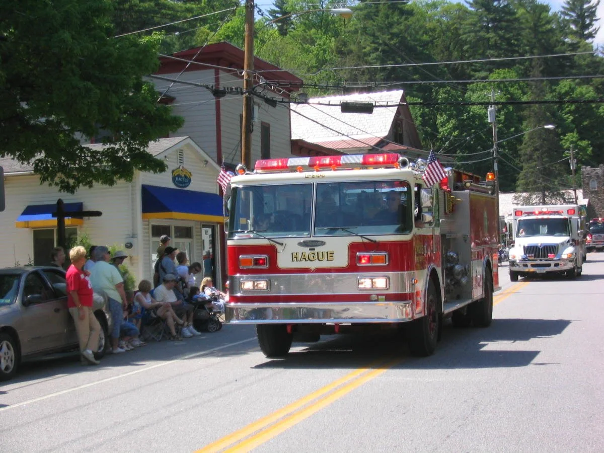 Hague fire department truck in the memorial day period.