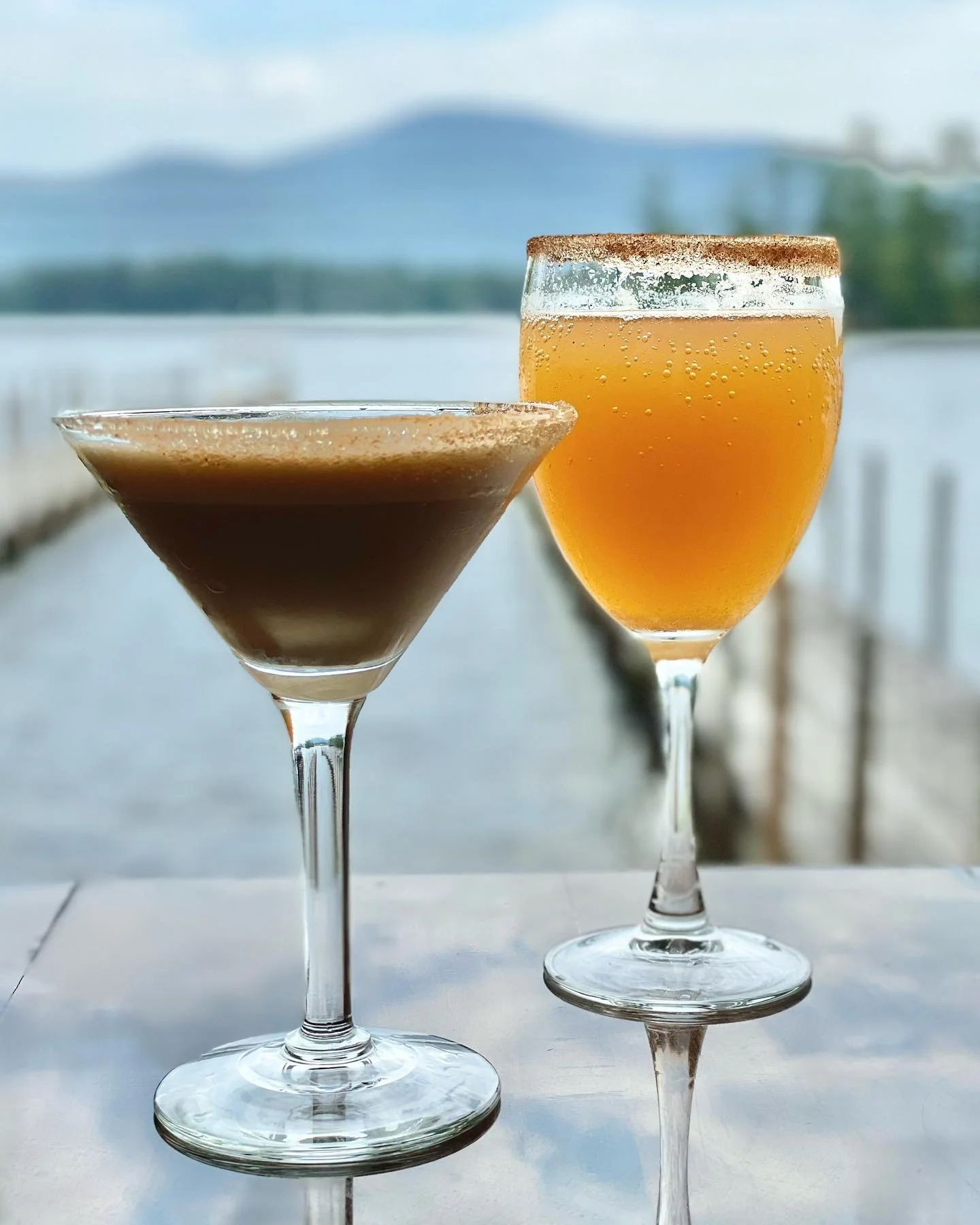 hand-crafted cocktails with a view of Lake george