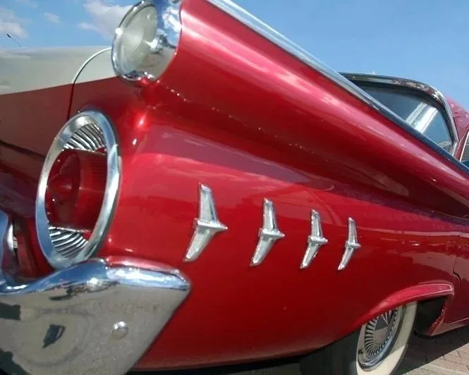 Classic car in Lake George Village at the Adirondack Nationals Car Show.