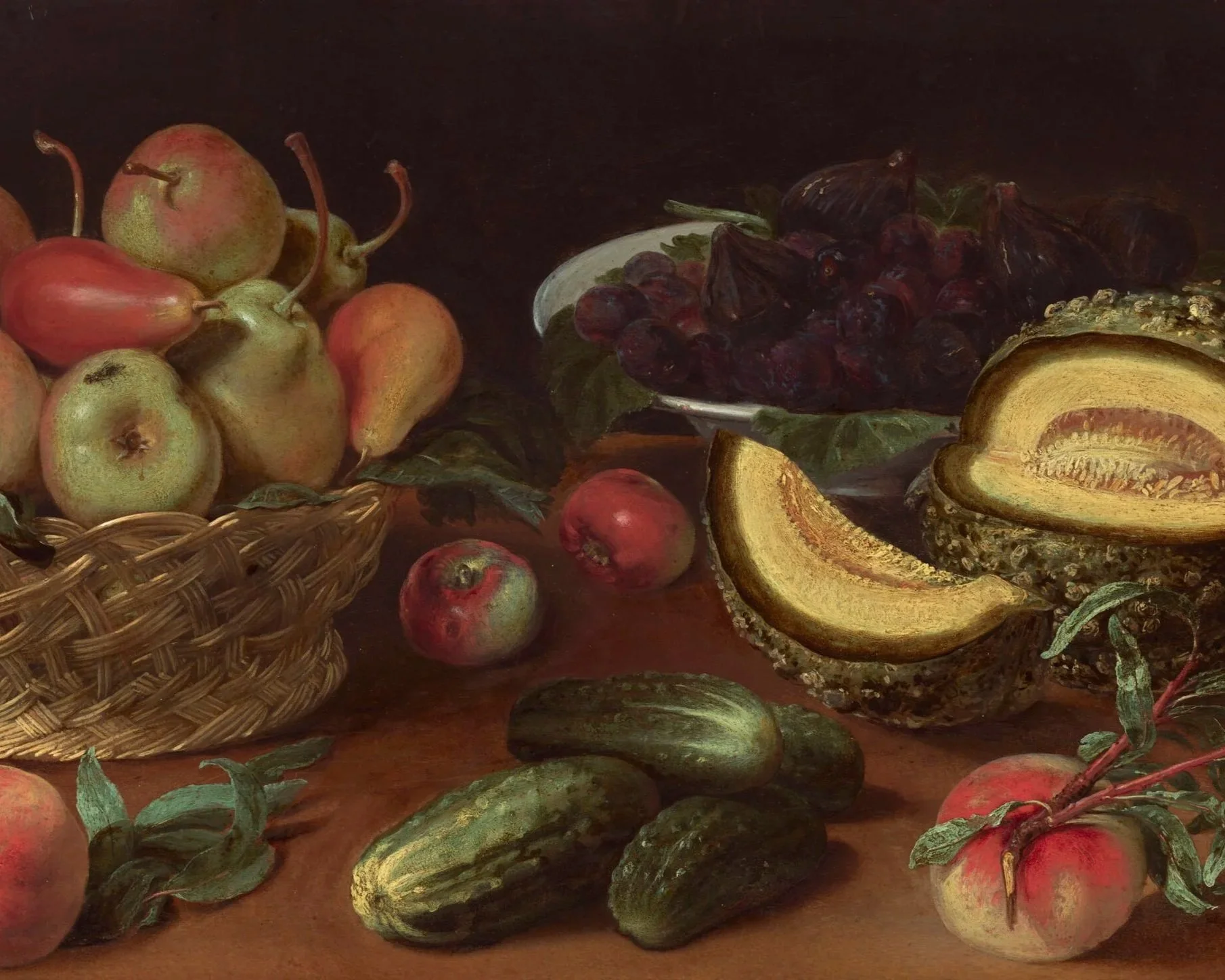 Still life painting of fruit on display at the Hyde Collection in Glens Falls