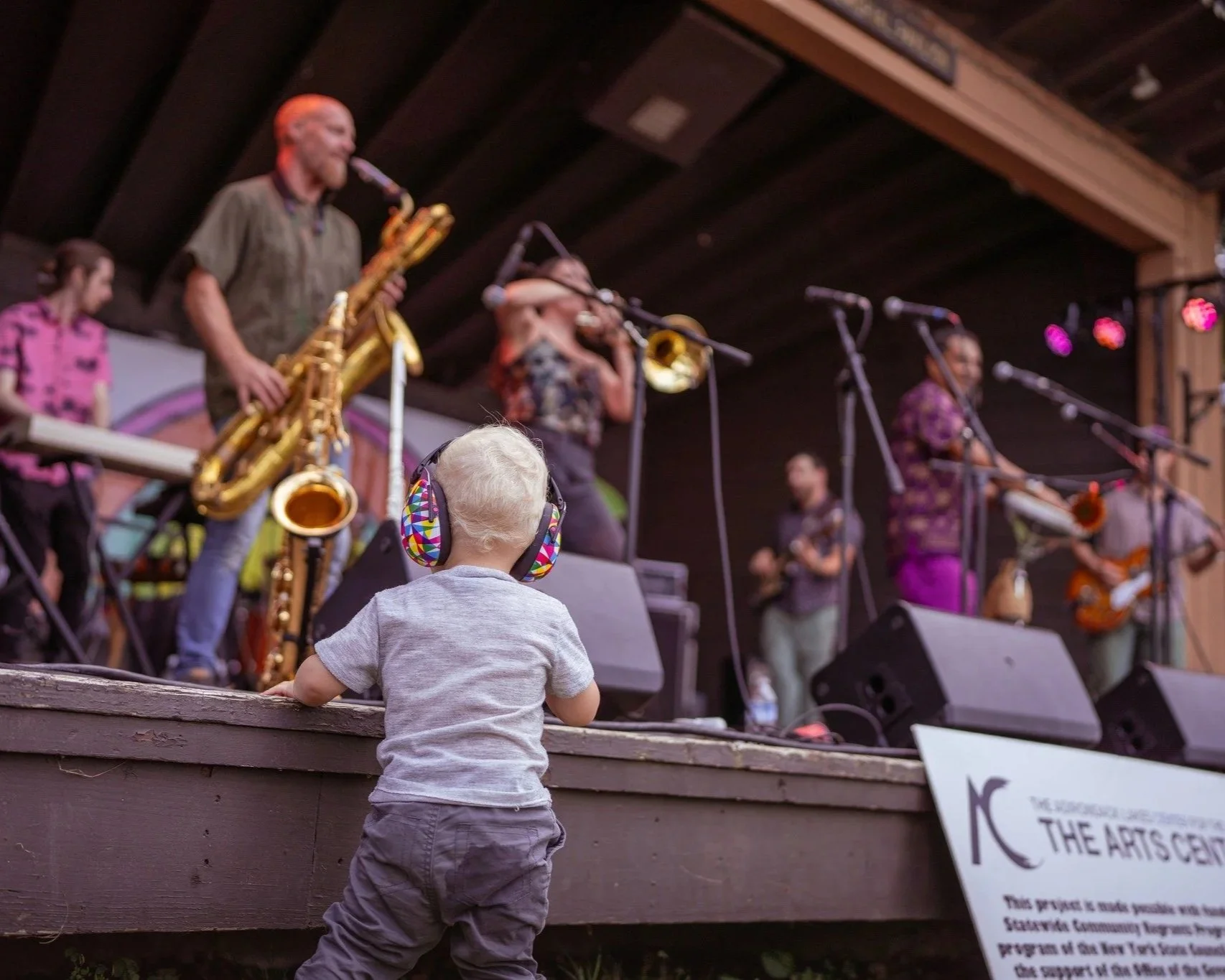 Multiple generations enjoying the Northern Current music festival in Saranac Lake on Labor Day weekend.