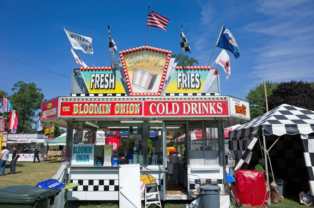 Fried foods like bloomin onions are a standout feature at the Clinton County Fair.