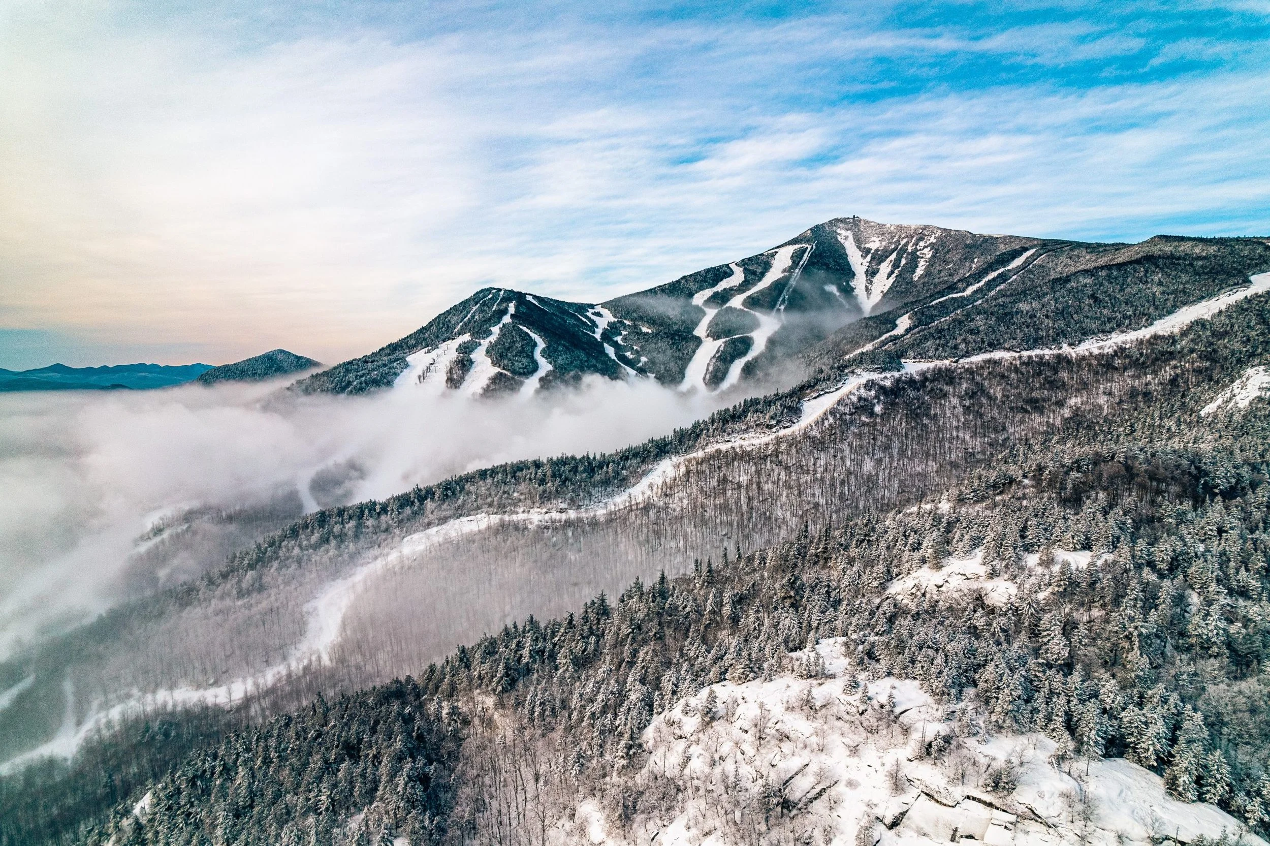 Whiteface Mountain ski trails near Lake Placid, NY.