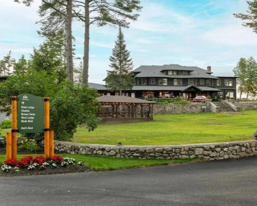 The main building at the Lodge at Schroon Lake in the Adirondacks.