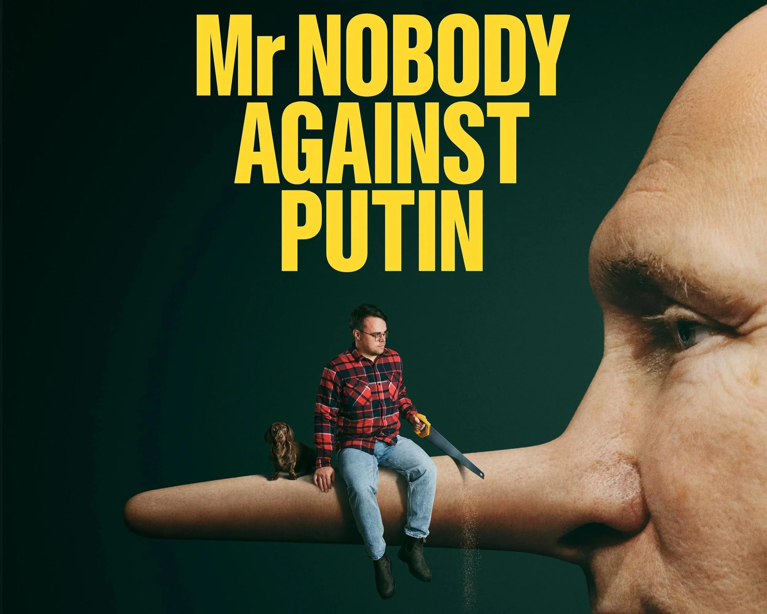 Movie poster for oscar-winning documentary screening in Lake Placid, Mr. Nobody Against Putin.