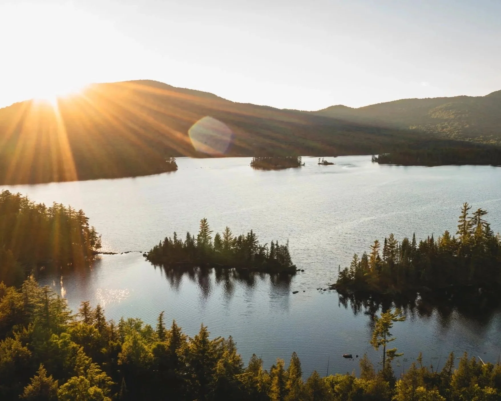 Sunrise over Blue Mountain Lake.