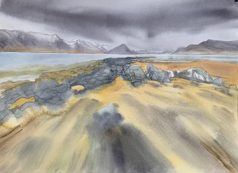 Watercolor painting by Peter Seward.