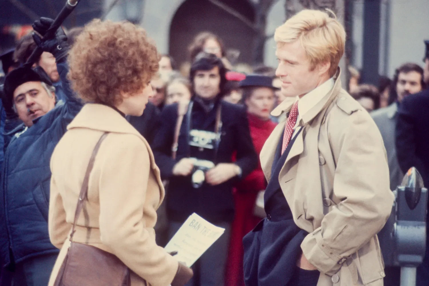 Barbra Streisand with Robert Redford in the movie The Way We Were