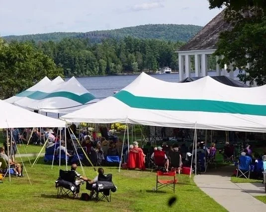 Schroon Lake Folk Festival in town park on dock street overlooking the lake.