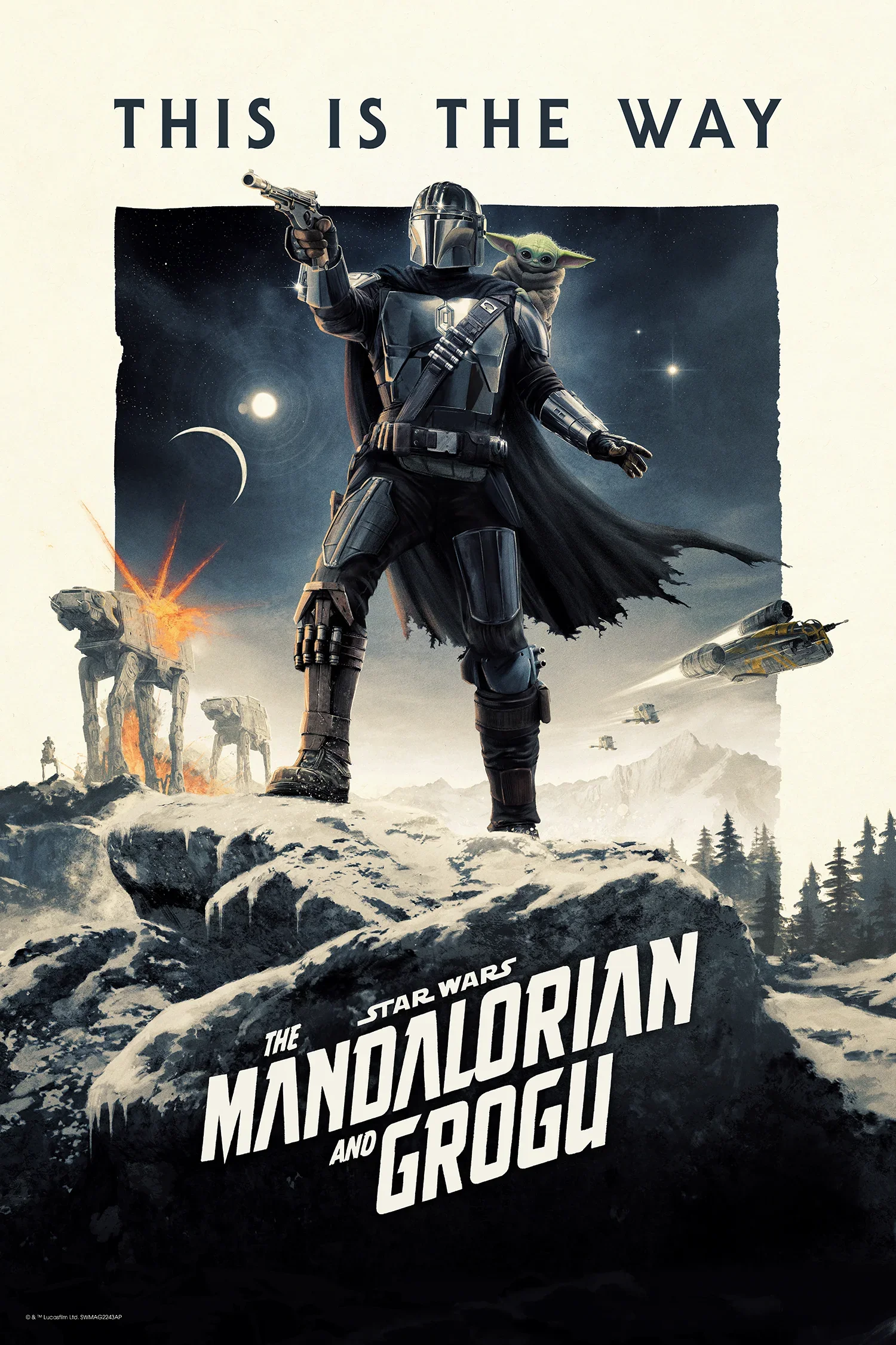 The Mandalorian and Grogu in the latest Star Wars movie.
