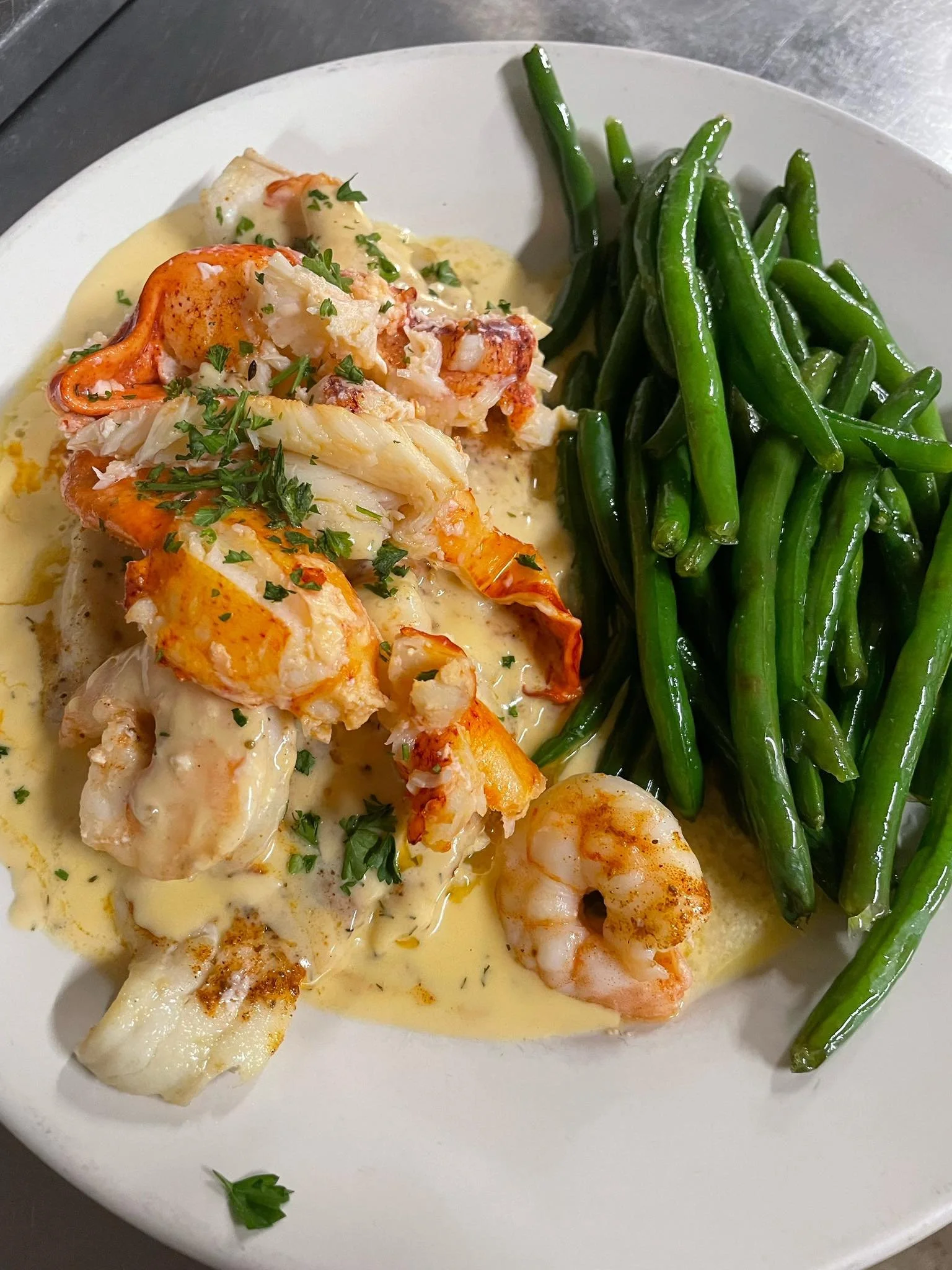 Cafe Adirondack seafood entree.