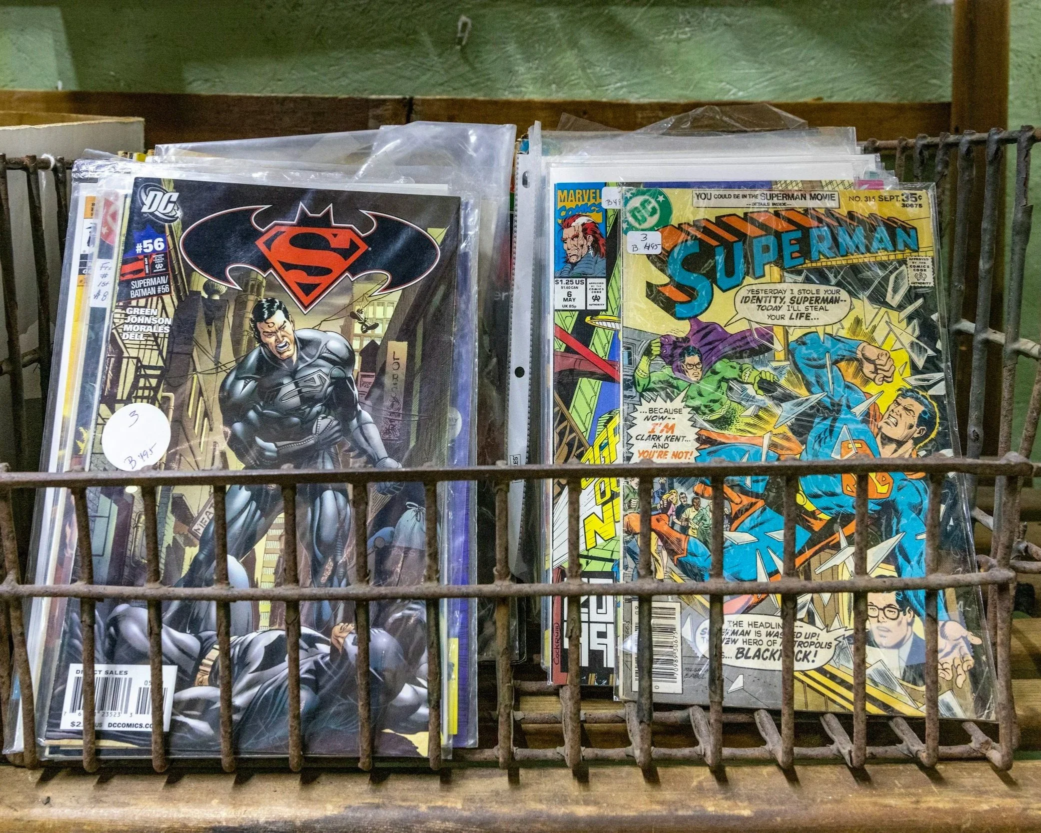 Collectible comic books on sale at the shirt factory in Glens Falls.