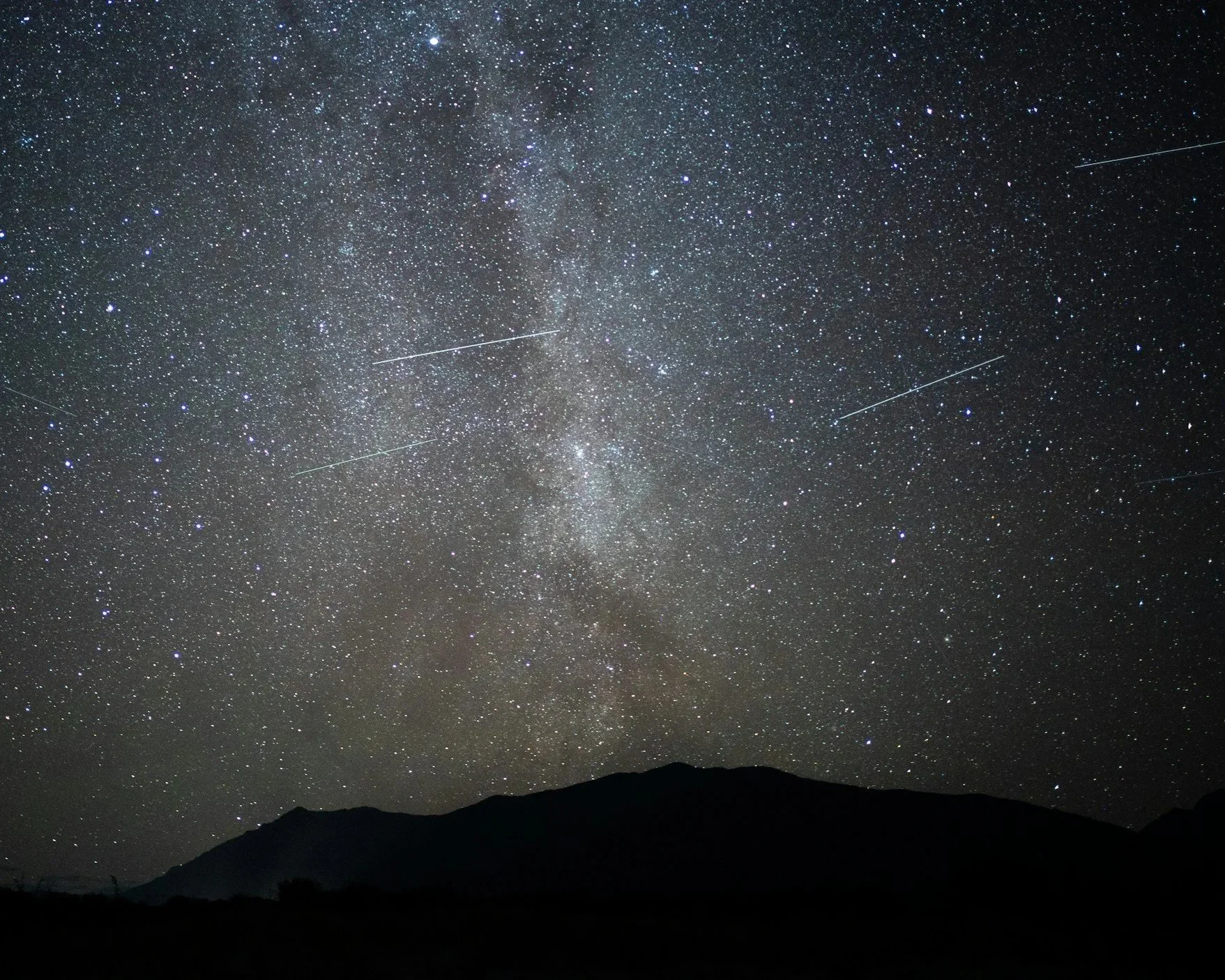 Meteors streak through the dark skies of the Adirondacks.