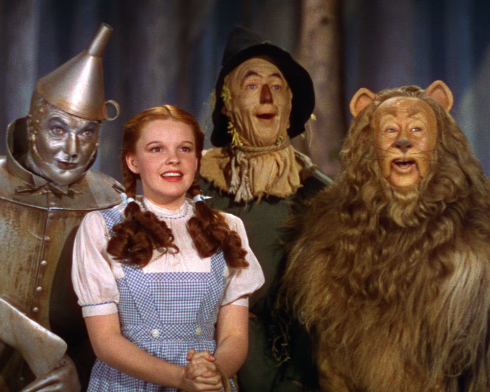Judy Garland and the cast of the movie The Wizard of Oz screening in Lake Placid.