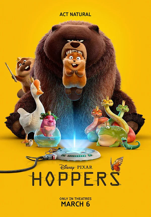 Movie poster for Disney Pixar movie Hoppers.