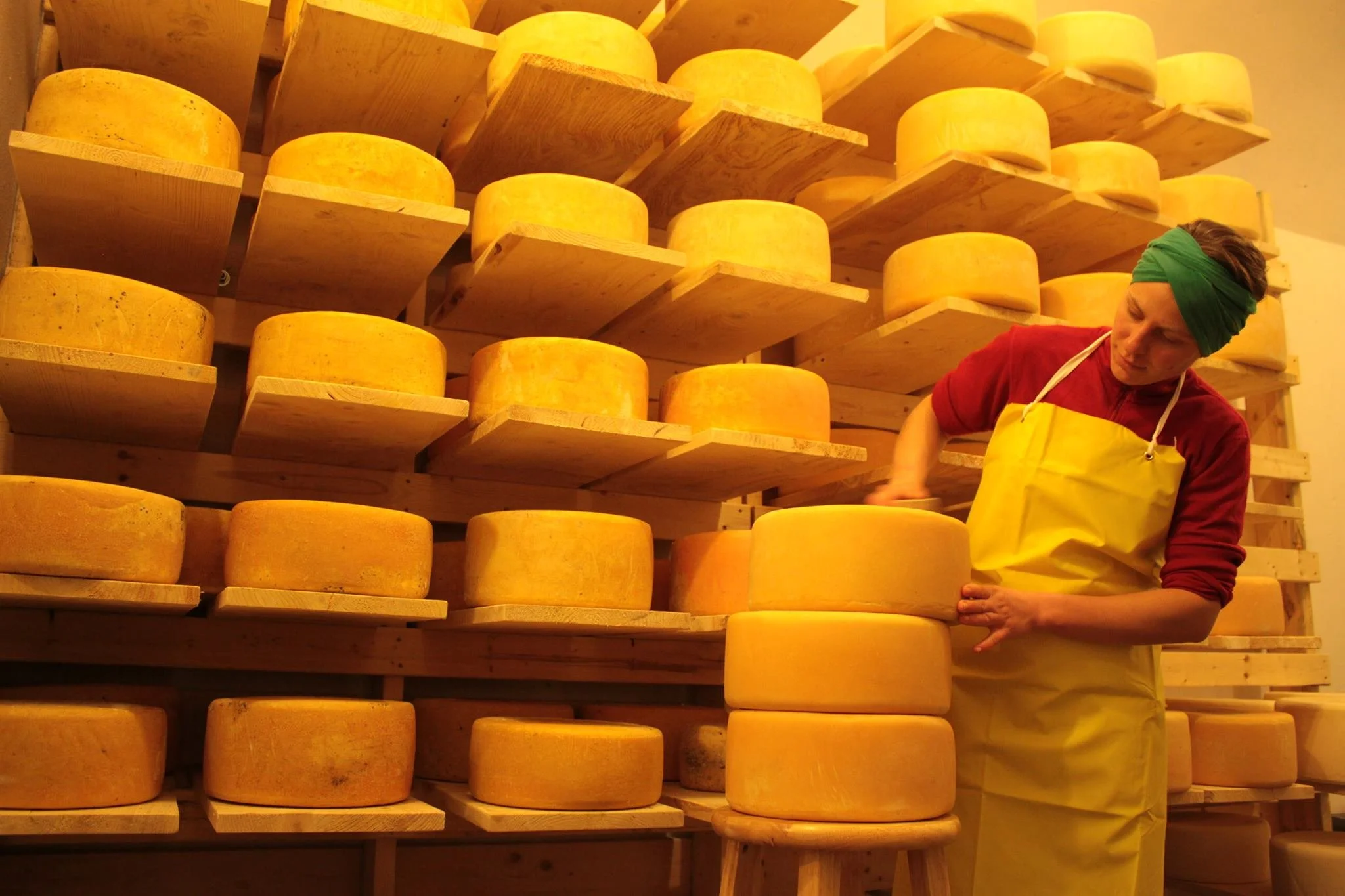 The cheese cave at sugar house creamery in Jay, NY.