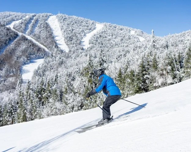 Skier at Gore Mountain in the Adirondacks.