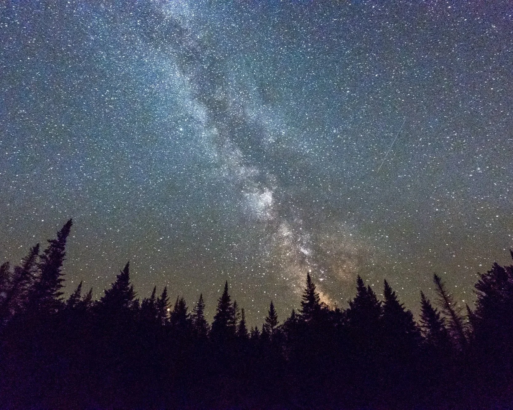 Milky way as seen from Schroon Lake in the Adirondacks.