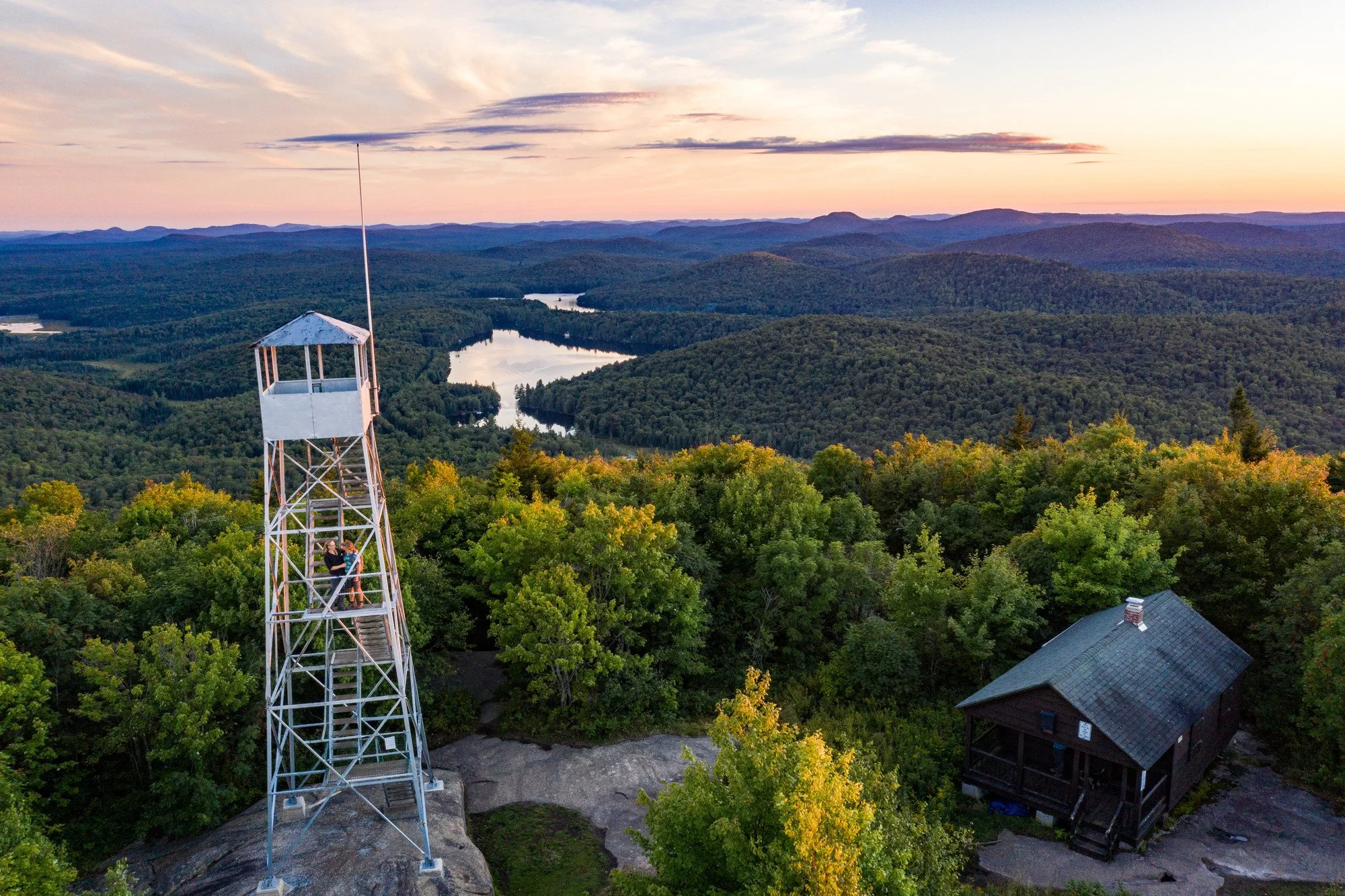 Mt. Arab fire tower overlooking Tupper Lake.