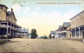 Indian Lake Main Street in the early 1900s.