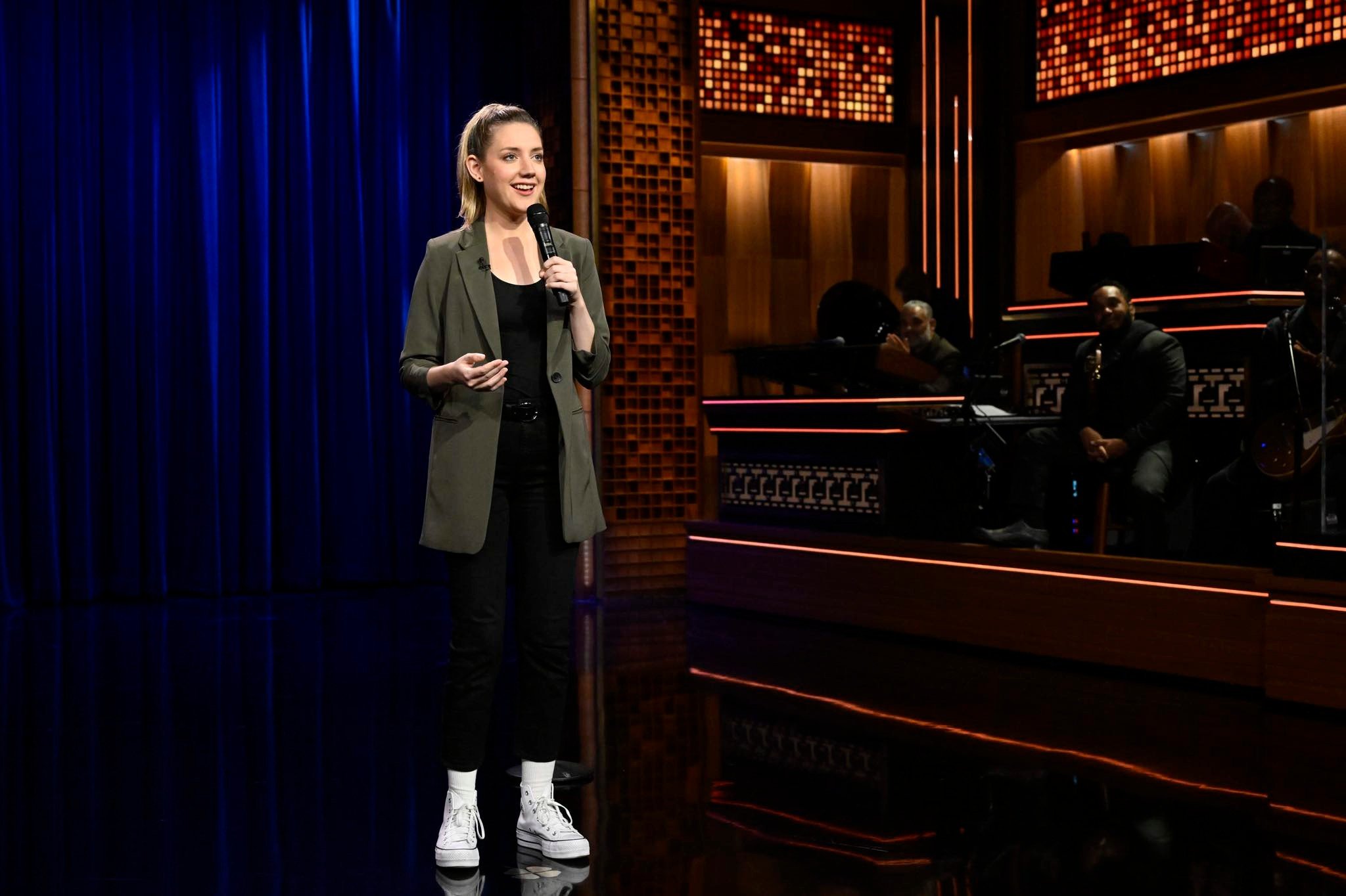 Stand-up comedian Isabel Hogan performing on the Tonight Show