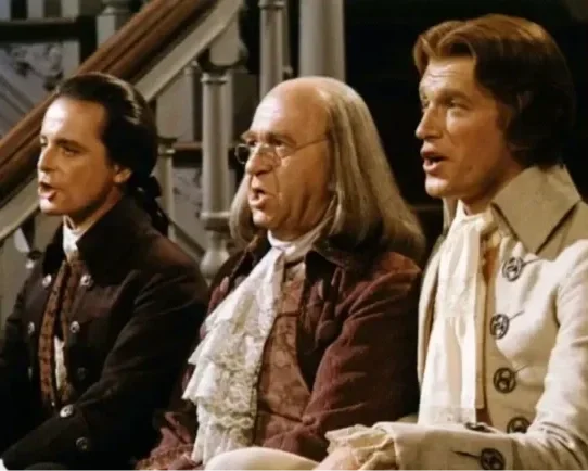 Actors playing the founding fathers in the movie musical 1776
