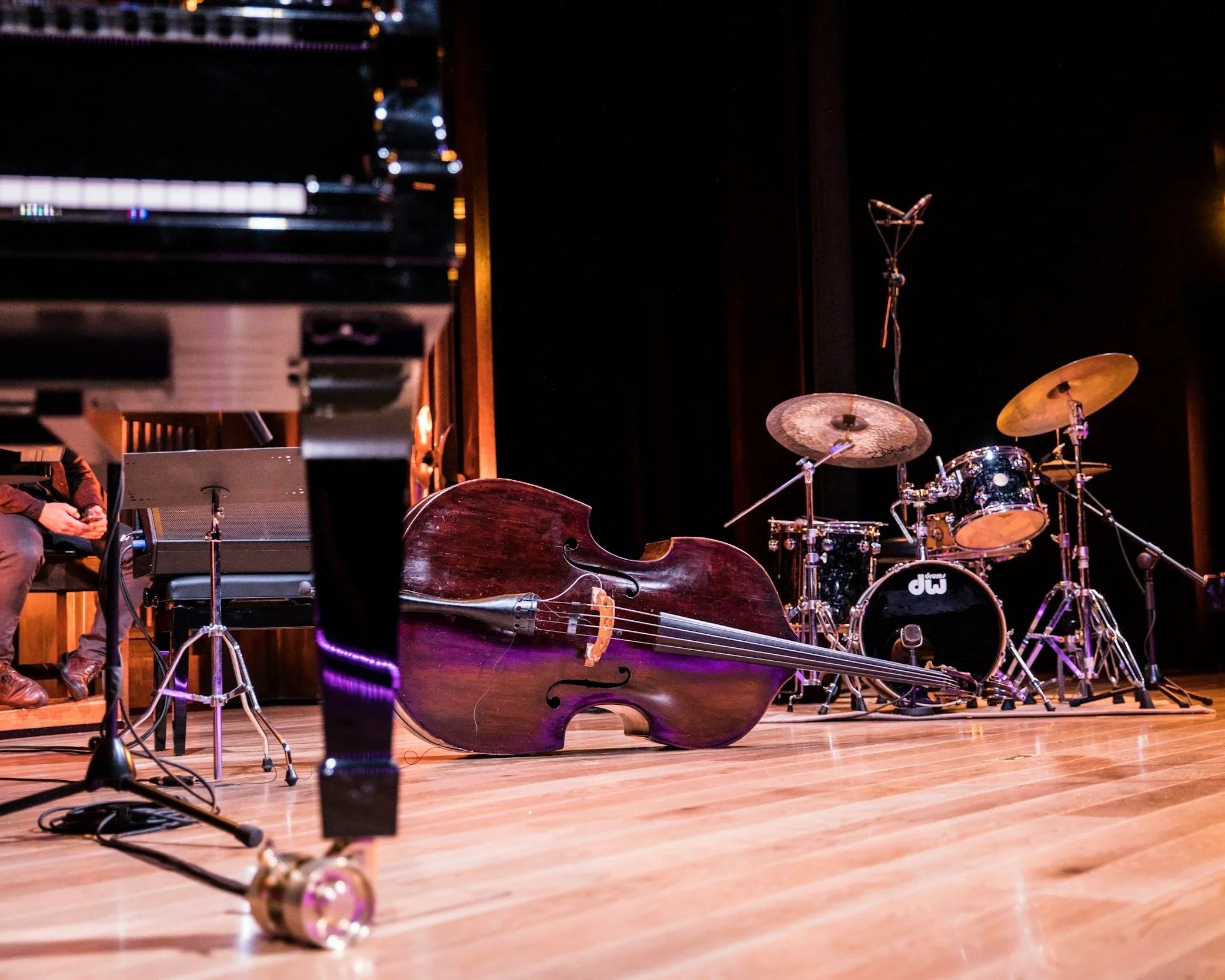 Jazz band instruments on stage