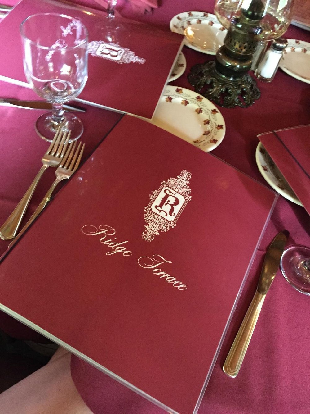 Menu for The Ridge Terrace restaurant near Lake George
