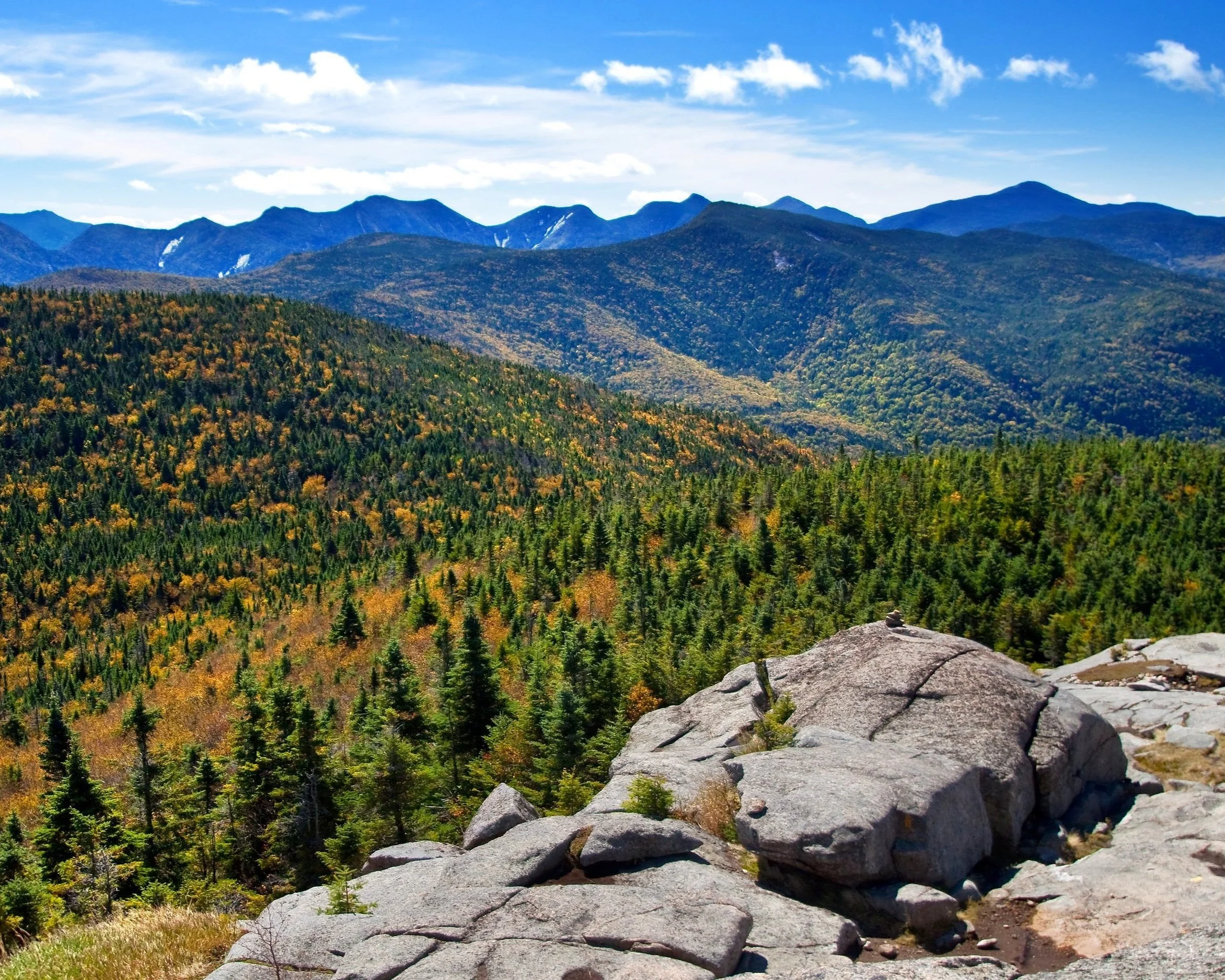 View of the high peaks of the ADK mountains from Cascade Mountain