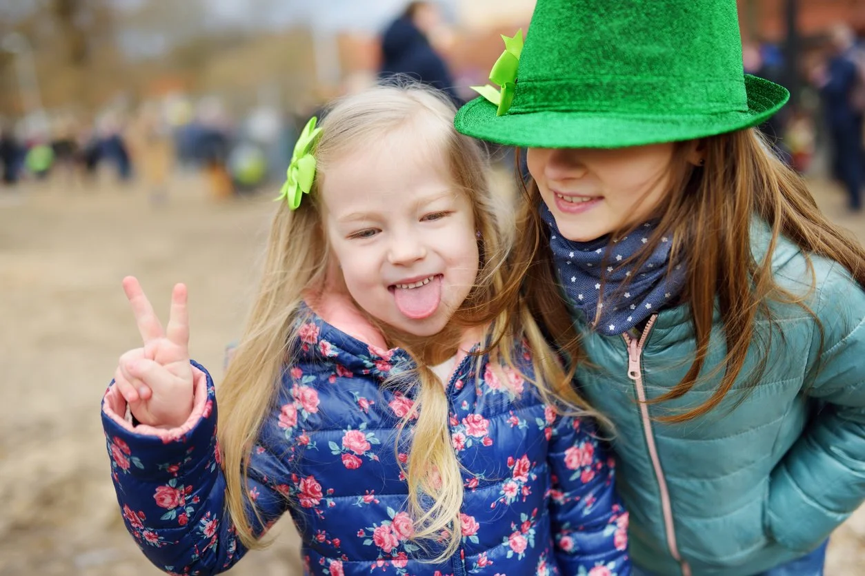 Kid's celebrating at the Shamrock Shuffle race.