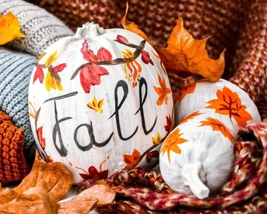 Painted pumpkins at Adirondack fall festival