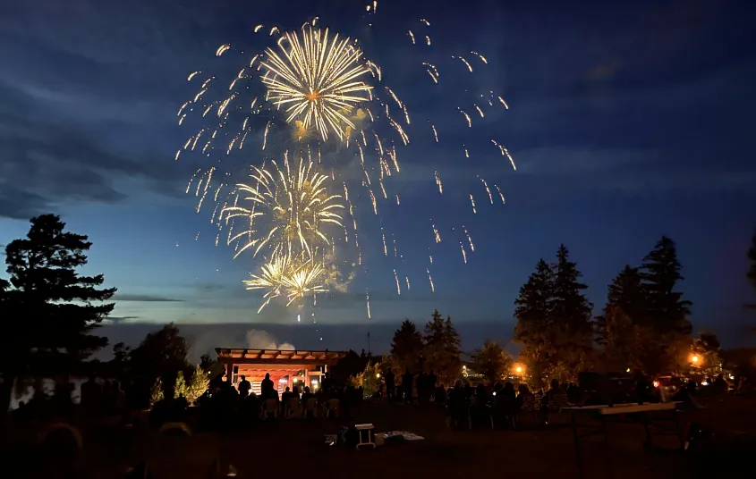 Fireworks at Waterfront Park in Tupper Lake
