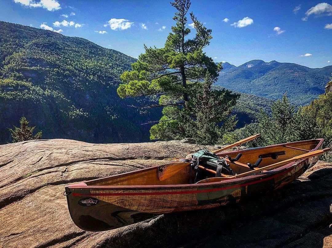 Hornbeck Boat on the summit of an Adirondack mountain.