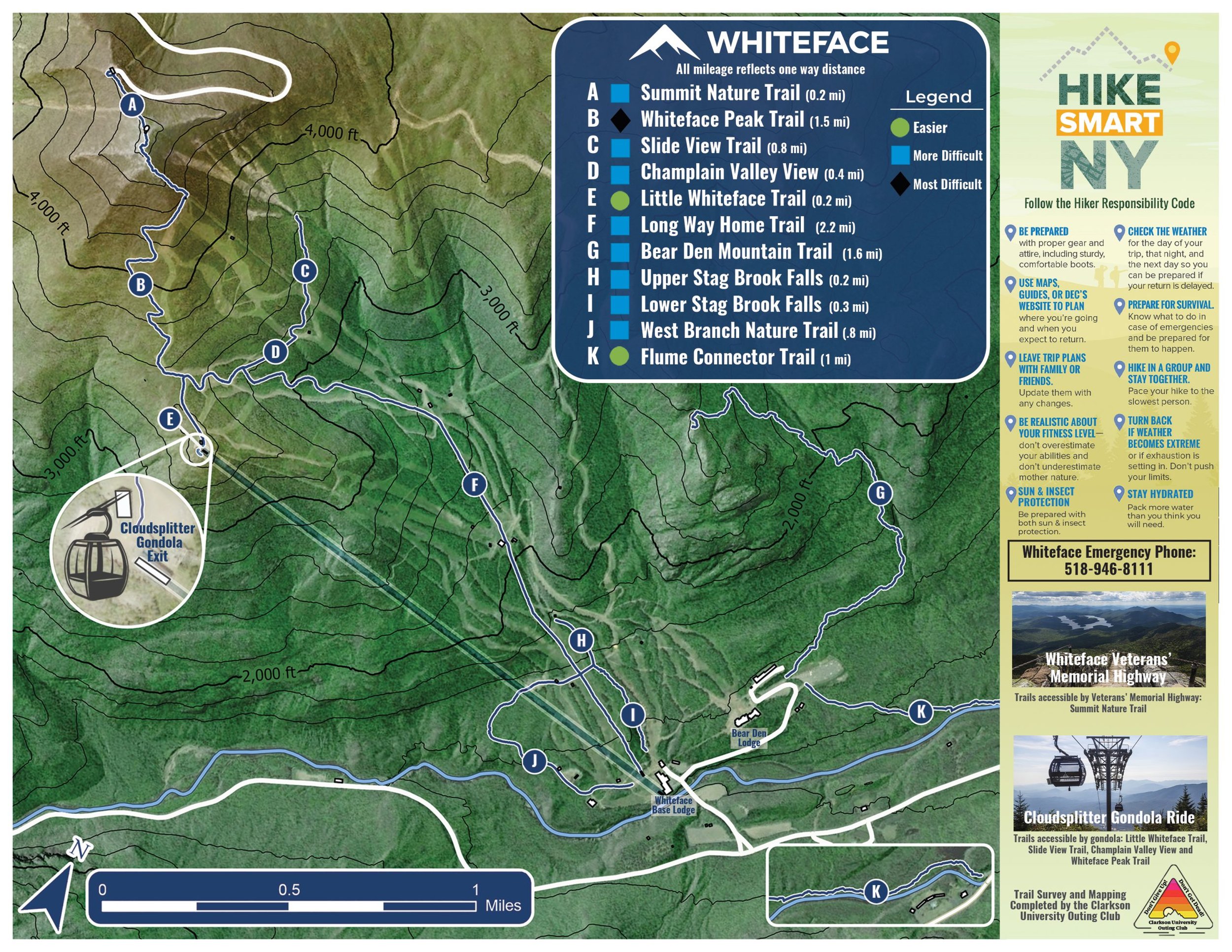 Hiking trails at Whiteface Mountain