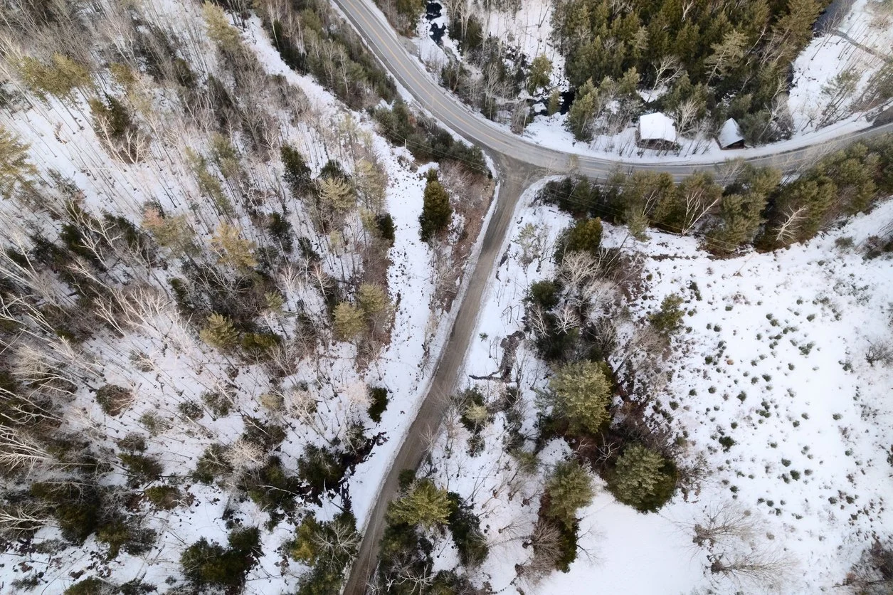 Adirondack road in early spring during maple sugaring season