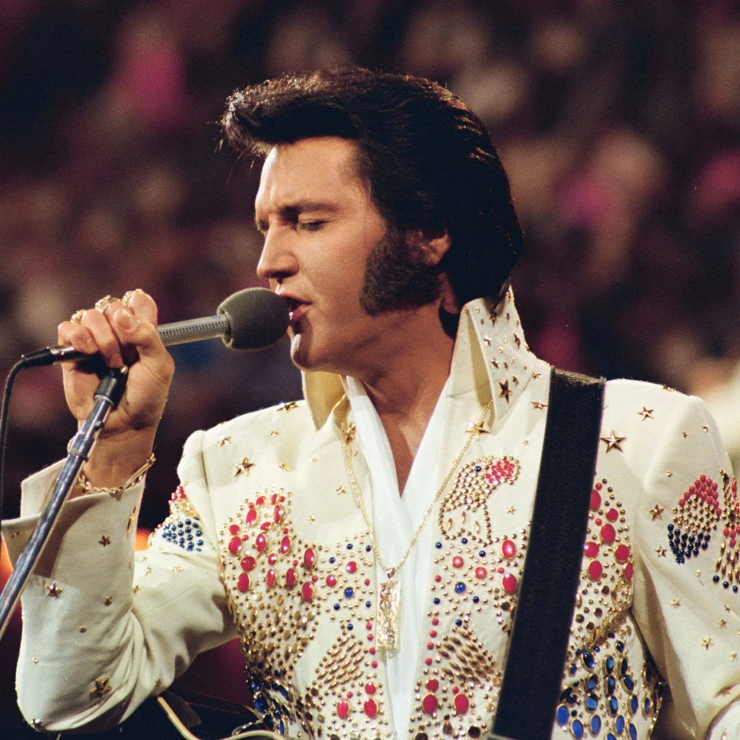 Elvis Presley in concert.