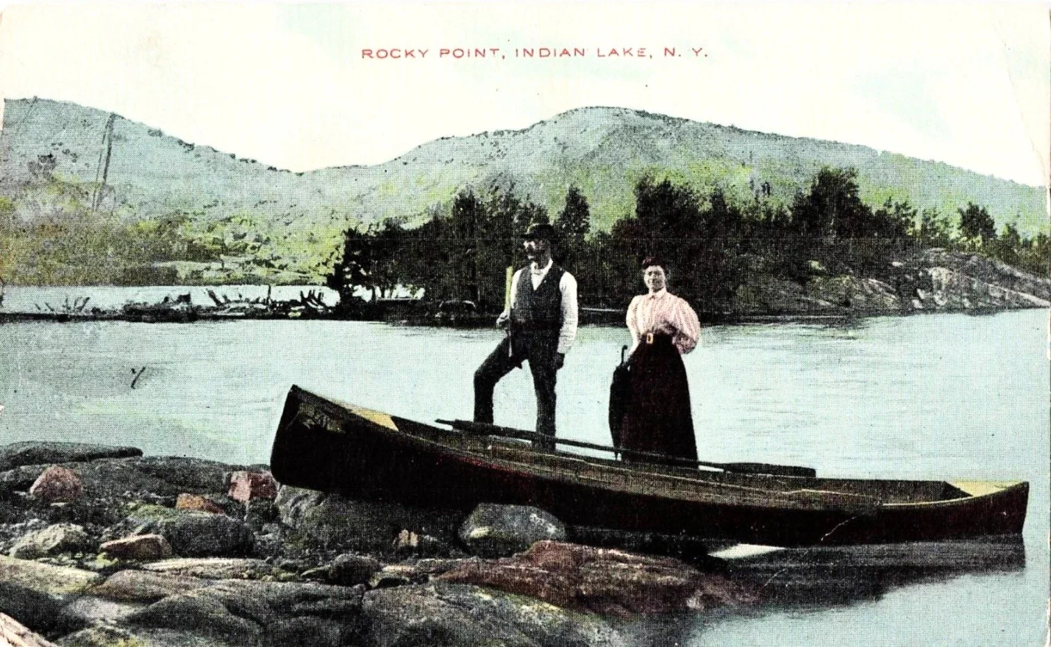 Boating on Rocky Point, Indian Lake.