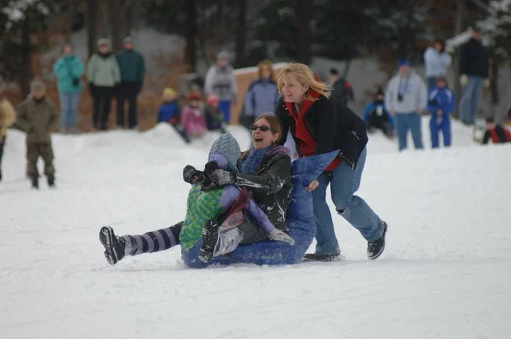 Mermaid sled on Dynamite Hill in Chestertown.