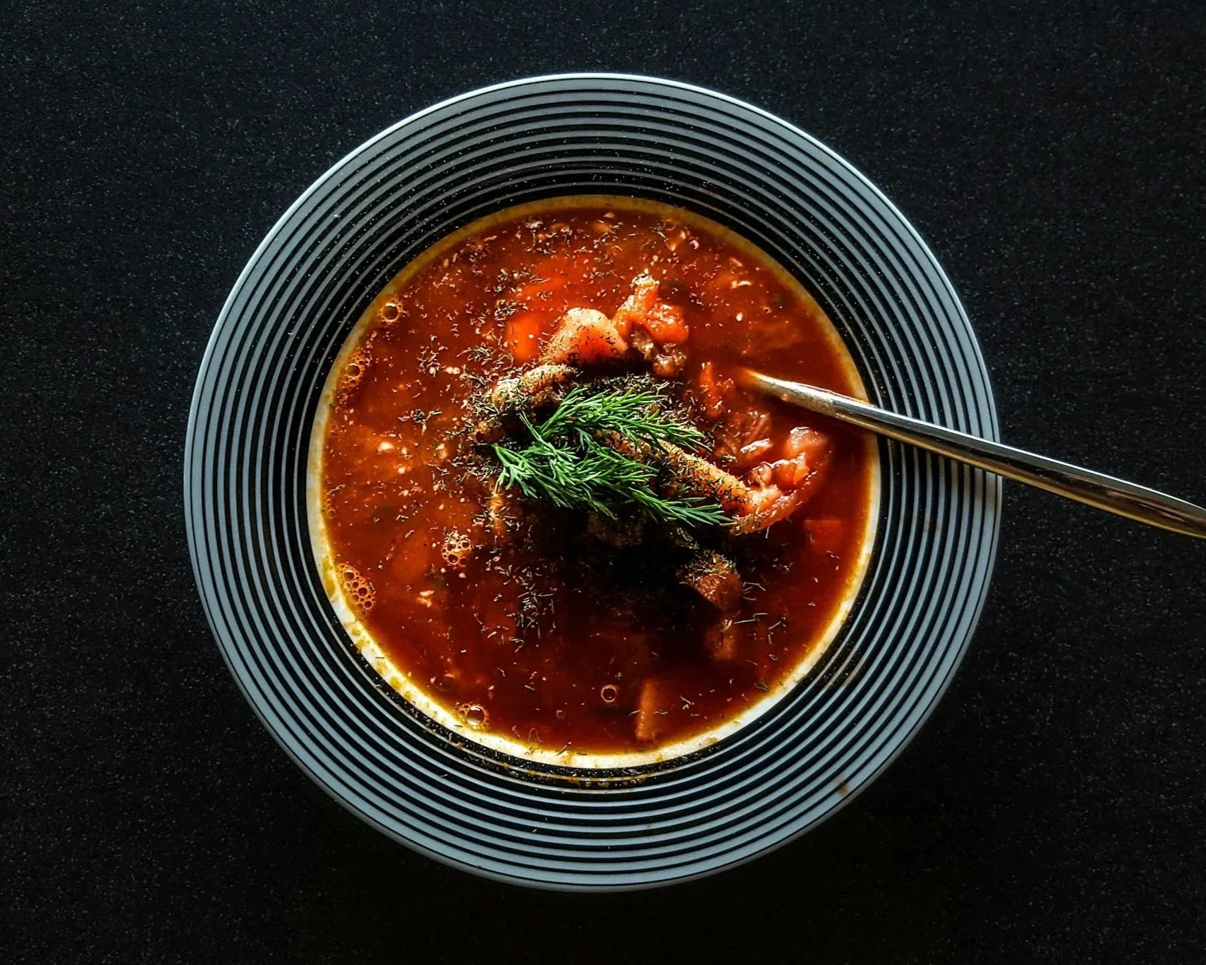 Bowl of homemade chili for lunch.