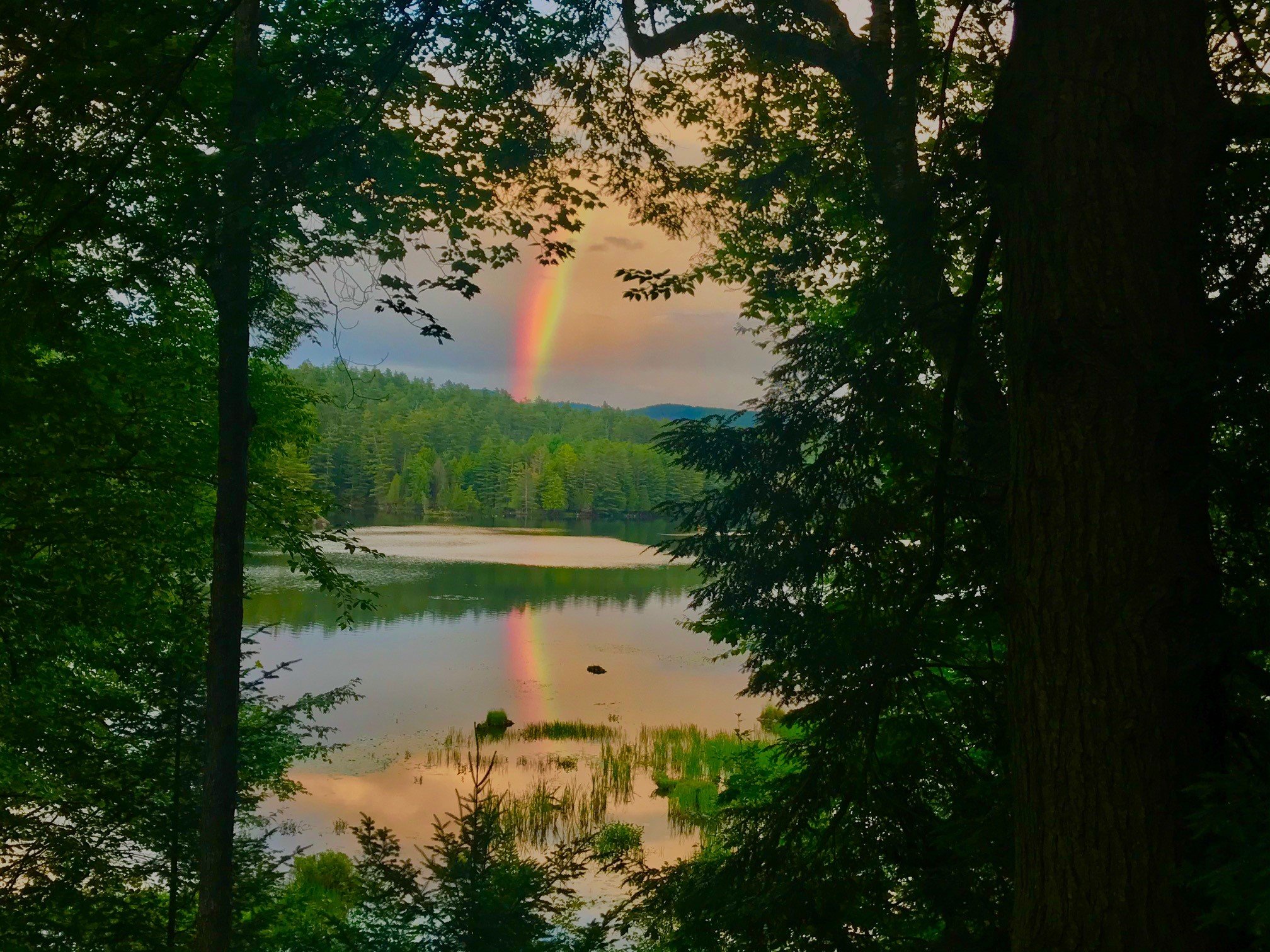 Rainbow over Lake Minerva.