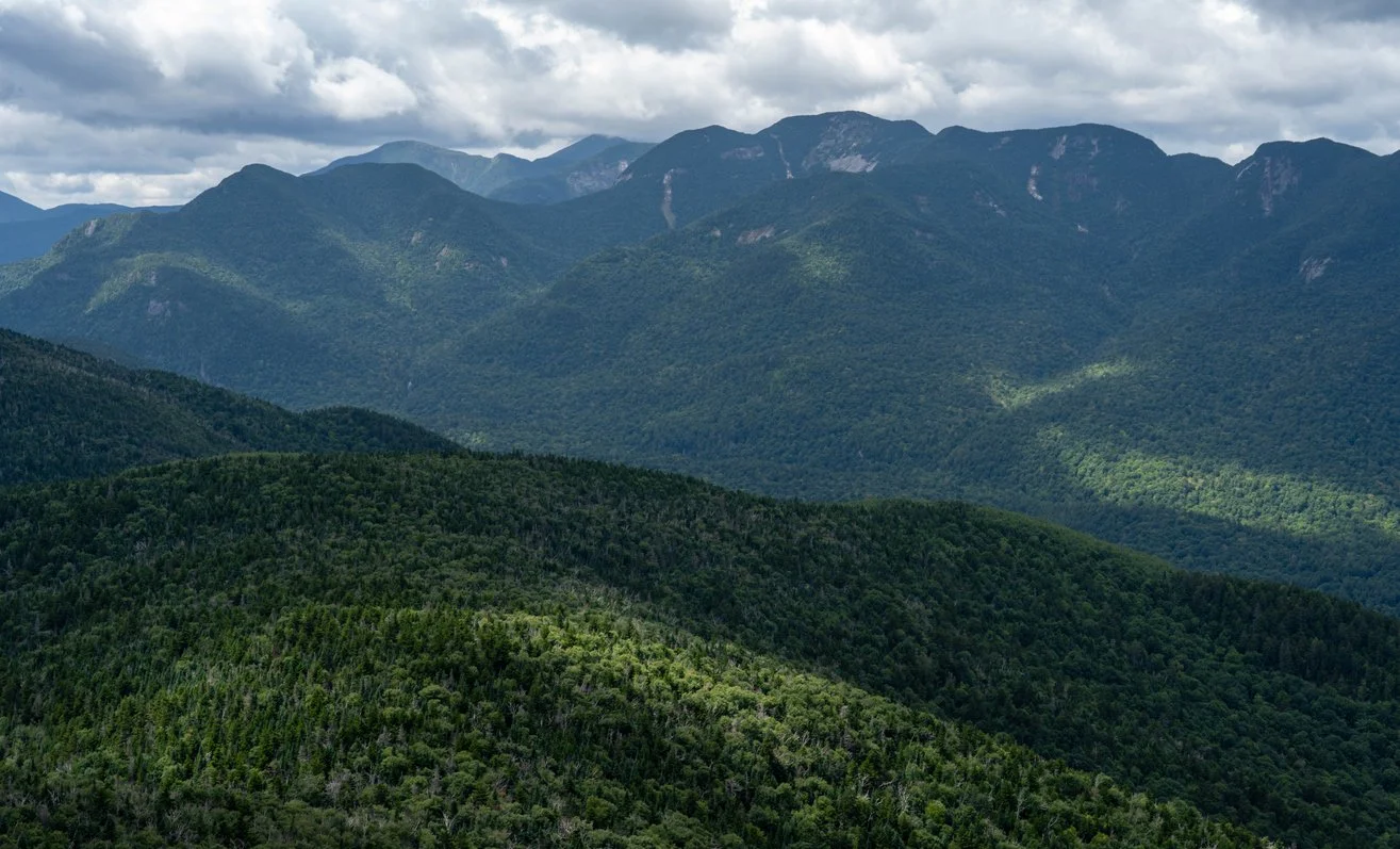 Panoramic view of the Adirondacks High Peaks region.