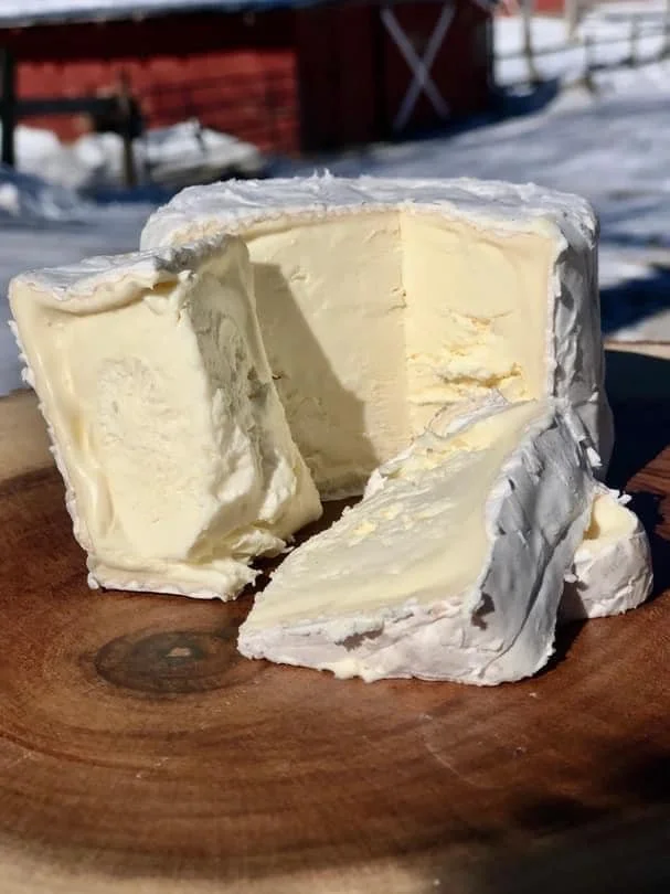 Slices of Kunik Cheese.